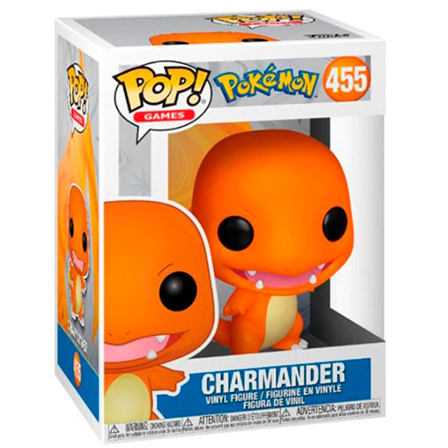 Funko Pop Charmander 455 Pokémon vinil figurica oranžnega ognjenega Pokémona z repom v plamenu, priljubljena zbirateljska figurica.
