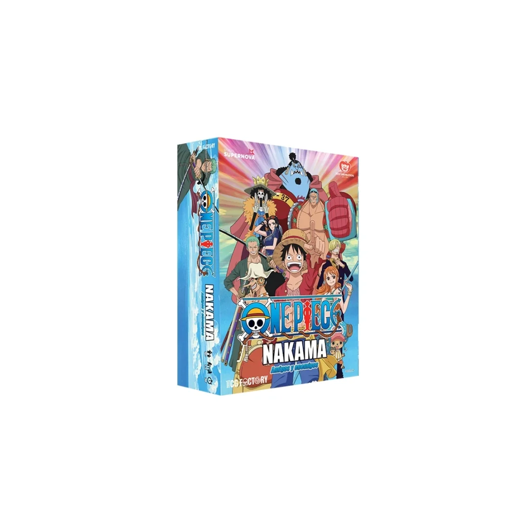 One Piece Nakama Friends and Enemies španska družabna igra, anime board game za otroke in zbiratelje, tema Straw Hat Pirates.