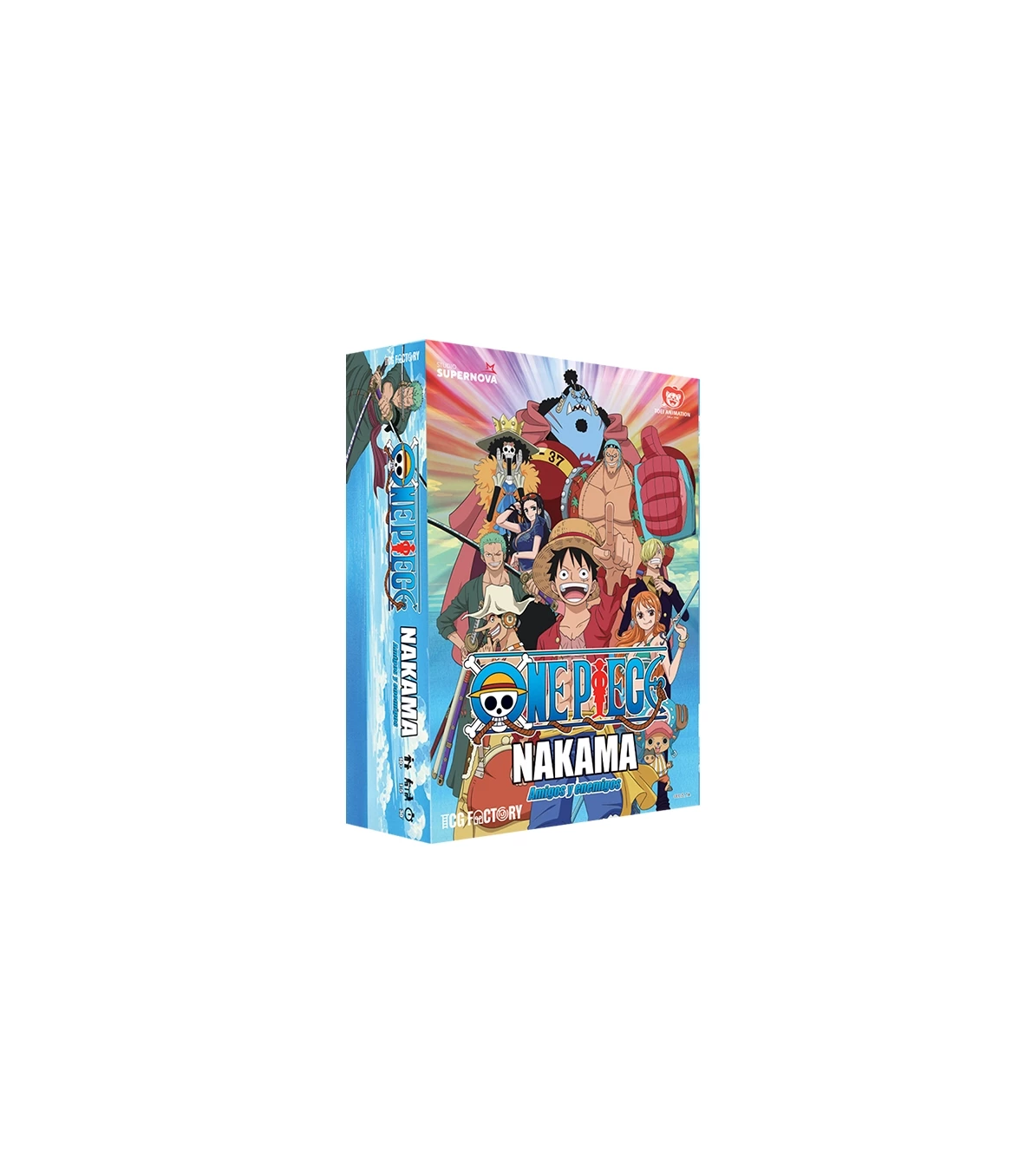 One Piece Nakama Friends and Enemies španska družabna igra, anime board game za otroke in zbiratelje, tema Straw Hat Pirates.