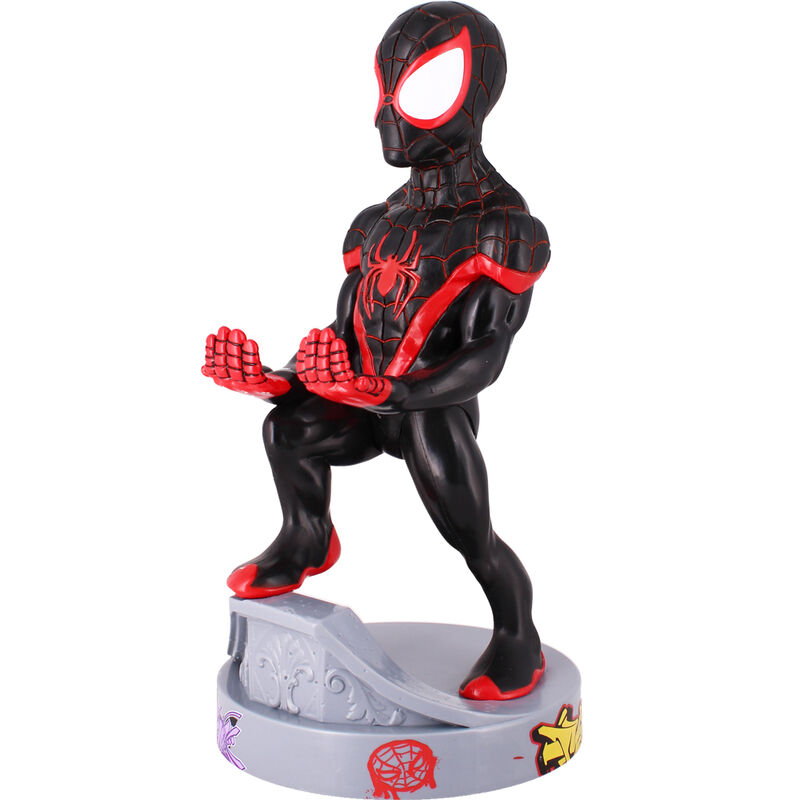 Spider-Man Miles Morales Cable Guy figurica funkcionalen geek dodatek za pisalno mizo ali gaming setup, primeren za oboževalce Marvel junakov.