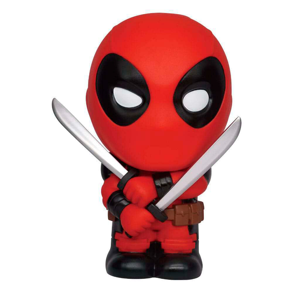 Marvel Deadpool figura hranilnik, velikosti 20 cm, zbirateljski in funkcionalen geek kos za oboževalce stripov in anti-junakov.