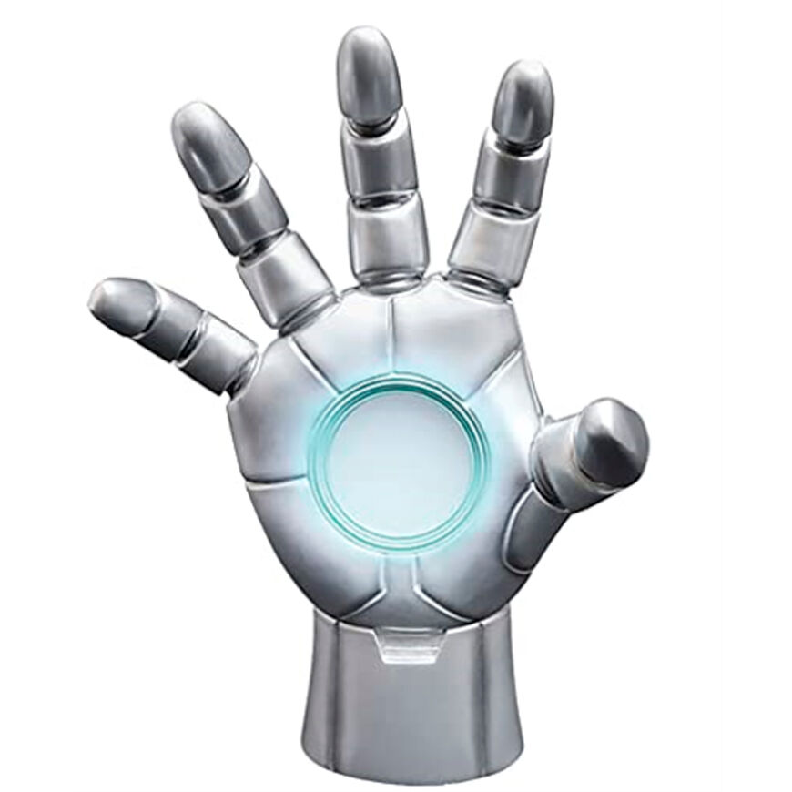 Marvel Iron Man Heroic Hands statueta Grey Armor, 25 cm visoka zbirateljska figura z detajlnim oklepom, namenjena oboževalcem Iron Mana in Marvel sveta.