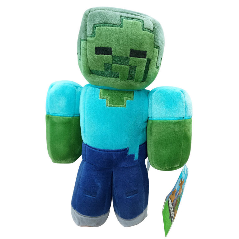 Plišasta igrača Minecraft Zombie velikosti 30 cm, mehka in kakovostna plush igrača za otroke, gamerje in oboževalce Minecraft sveta.