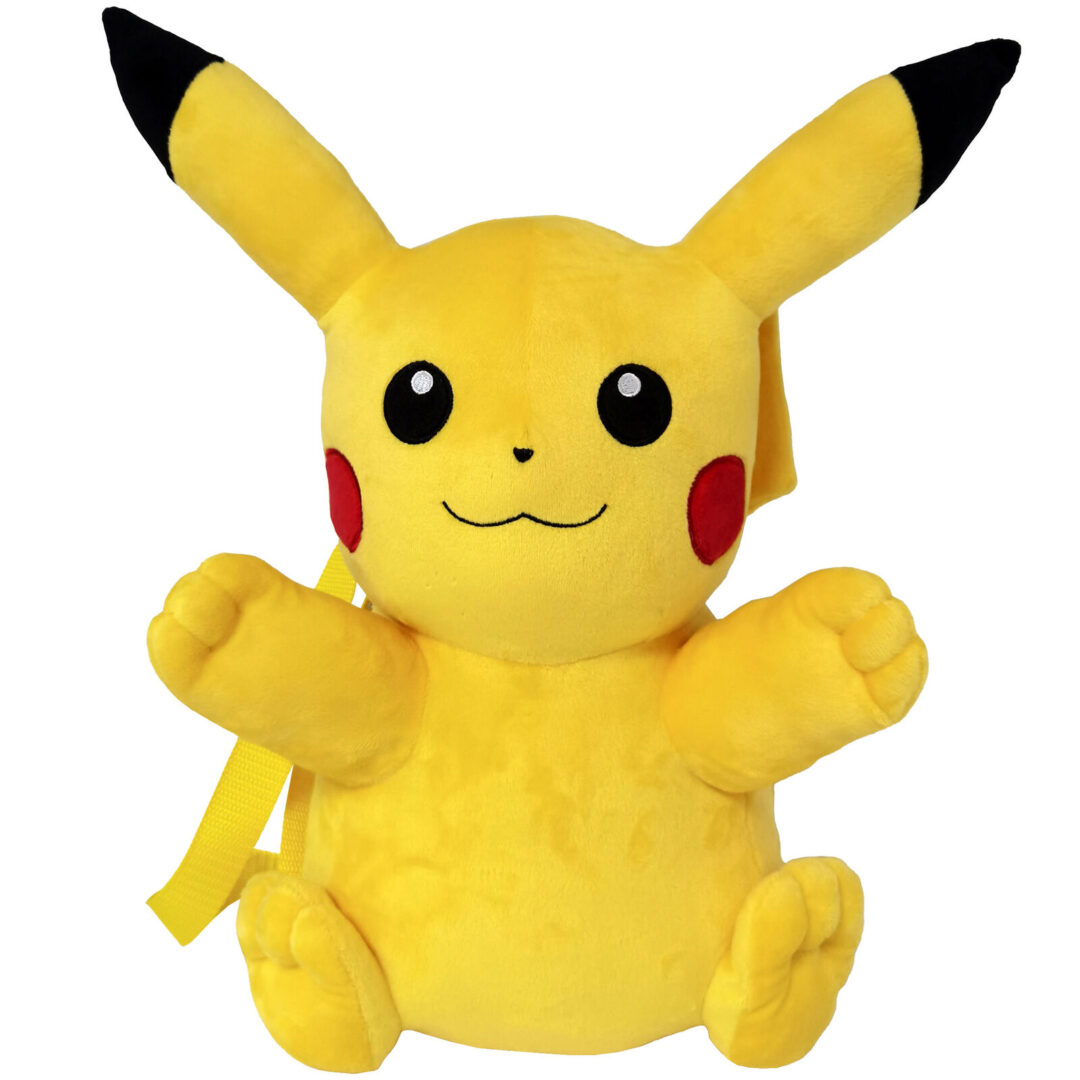 okémon Pikachu plišasti nahrbtnik je mehak rumen nahrbtnik z ušeski, za šolo, vrtec ali izlet