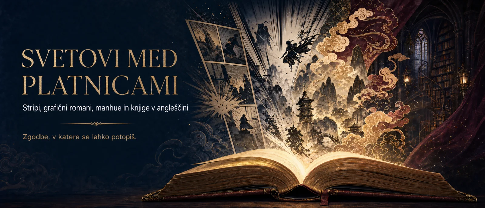 Stripi, grafični romani, manhua in knjige v angleščini – Svetovi med platnicami