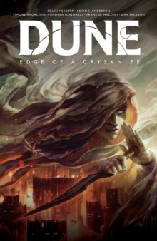 Dune: Edge of a Crysknife – naslovnica grafičnega romana v trdi vezavi